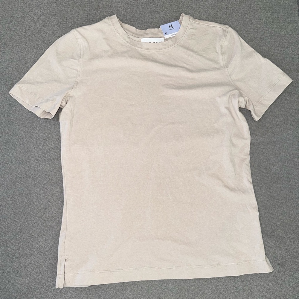 Lefties Classic Crewneck Tee in Light Beige